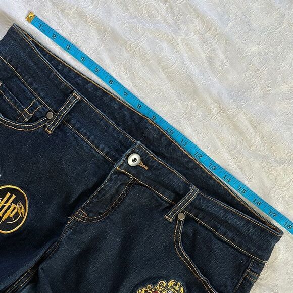 Harry Potter Denim Jean Shorts with Patches Dark Wash Plus Size 14 - Picture 3 of 12